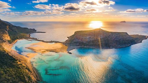 Amazing,Aerial,View,Of,Balos,Lagoon,With,Magical,Turquoise,Waters,